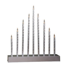 Samuel Alexander 26Cm Battery Operated Silver Light Up Christmas Candle Bridge With 9 Warm White Leds - thumbnail 8