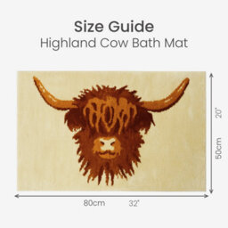 Allure Bath Fashions Highland Cow Bath Mat - Non Slip & Super Soft - thumbnail 6
