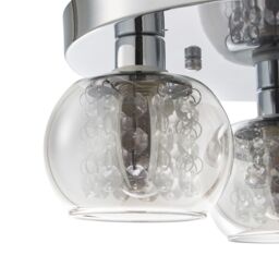 GoodHome Arles Gloss Glass & Steel Chrome & Smoked Glass Effect 3 Lamp Ceiling Light - thumbnail 4