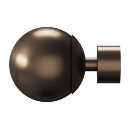 GoodHome Kozani Satin Brown Bronze Copper Effect Extendable Ball Single Curtain Pole Set, (L)2000mm-3300mm (Dia)19mm - thumbnail 3