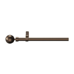 GoodHome Kozani Satin Brown Bronze Copper Effect Extendable Ball Single Curtain Pole Set, (L)2000mm-3300mm (Dia)19mm - thumbnail 1