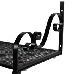 Living And Home Black Metal Clothes Rail Wall Mounted Garment Hanging Rack With Display Storage Shelf W 700 mm - thumbnail 6