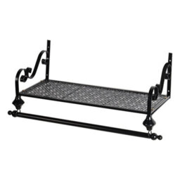 Living And Home Black Metal Clothes Rail Wall Mounted Garment Hanging Rack With Display Storage Shelf W 700 mm - thumbnail 5