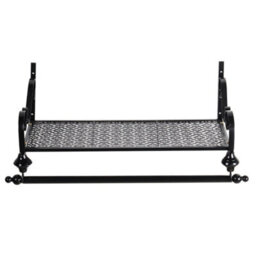 Living And Home Black Metal Clothes Rail Wall Mounted Garment Hanging Rack With Display Storage Shelf W 700 mm - thumbnail 4
