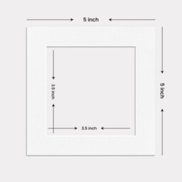 Ak Frames 5X5 White Picture Mounts To Fit 3.5X3.5 Aperture Size - Mount Board Only (No Frame Included) - thumbnail 3