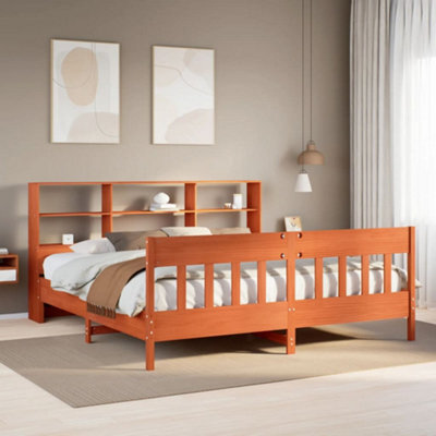 Berkfield Bed Frame Without Mattress Wax Brown 180X200 Cm Super King Solid Wood Pine - image 1