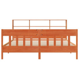 Berkfield Bed Frame Without Mattress Wax Brown 180X200 Cm Super King Solid Wood Pine - thumbnail 4
