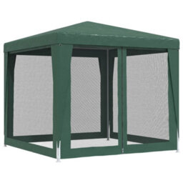 Walplus Party Tent Garden Gazebo Canopy With 4 Mesh Sidewalls Green 2.5X2.5 M Hdpe - thumbnail 5