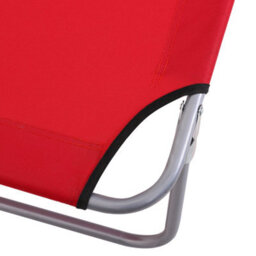 Outsunny Folding Chair Sun Lounger W/ Sunshade Garden Recliner Hammock Red - thumbnail 9