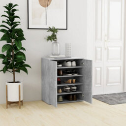 Berkfield Shoe Cabinet Concrete Grey 60X35X70 Cm Engineered Wood - thumbnail 1