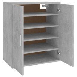 Berkfield Shoe Cabinet Concrete Grey 60X35X70 Cm Engineered Wood - thumbnail 8