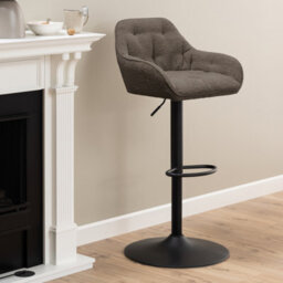 Furniture To Go Brooke Swivel Bar Stool With Height Adjustable Function In Taupe. - thumbnail 4