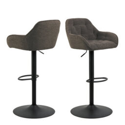 Furniture To Go Brooke Swivel Bar Stool With Height Adjustable Function In Taupe. - thumbnail 1