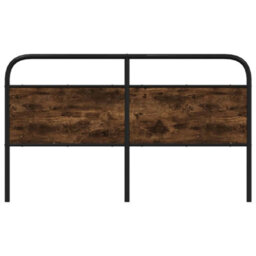 Berkfield Headboard Smoked Oak 150 Cm Steel And Engineered Wood - thumbnail 3