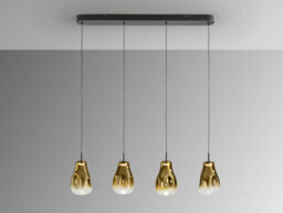 Luminosa Lighting Luminosa Aledis Bar Pendant Ceiling 4 Light Black, Gold Led 3000K - Uk Stock - thumbnail 4