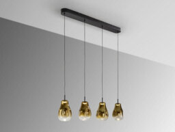 Luminosa Lighting Luminosa Aledis Bar Pendant Ceiling 4 Light Black, Gold Led 3000K - Uk Stock - thumbnail 5