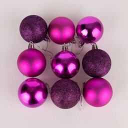 Shatchi 50mm/18Pcs Christmas Baubles Shatterproof Purple,tree Decorations - thumbnail 3