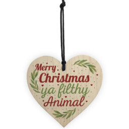 Red Ocean Christmas Filthy Animal Novelty Tree Decoration Wooden Bauble Friendship Secret Santa Stocking Gift - thumbnail 5