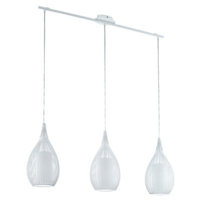 Elegant White Steel Pendant Ceiling Light With Satin Glass Shade - image 1