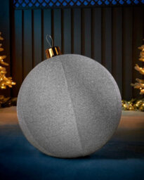 WeRChristmas Inflatable Tinsel Christmas Bauble, Silver, 66 Cm - thumbnail 2