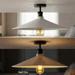 Pack Of 2 Flush Mount Ceiling Light 40Cm White Lampshade E27 Base Semi Flush Mount Ceiling Lamp Fixture For Bedroom With Bulb - thumbnail 7