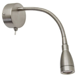 Long Life Lamps Company Led Bedside Reading Wall Light Switched Flexible Arm Headboard Light H3035 Cool White - thumbnail 3