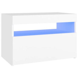 Vidaxl Bedside Cabinet & Led Lights White 60X35X40 Cm Engineered Wood - thumbnail 2