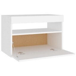 Vidaxl Bedside Cabinet & Led Lights White 60X35X40 Cm Engineered Wood - thumbnail 9