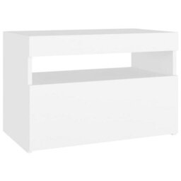 Vidaxl Bedside Cabinet & Led Lights White 60X35X40 Cm Engineered Wood - thumbnail 8