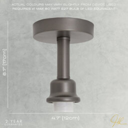 Happy Homewares Contemporary Designer Short Semi Flush Pearl Grey Ceiling Rose Light - thumbnail 7