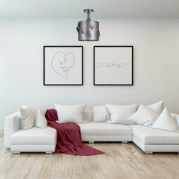 Happy Homewares Contemporary Designer Short Semi Flush Pearl Grey Ceiling Rose Light - thumbnail 6