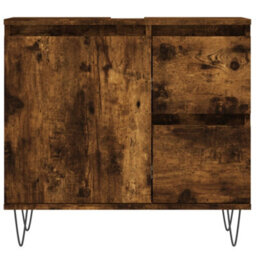 Berkfield Bathroom Cabinet Smoked Oak 65X33X60 Cm Engineered Wood - thumbnail 5