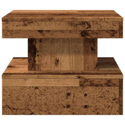 Berkfield Coffee Table With Led Lights Old Wood 50X50X40 Cm - thumbnail 6