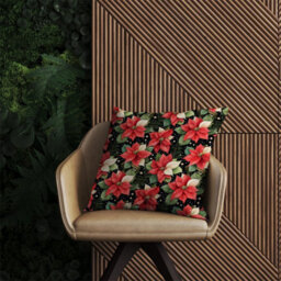 Warren Reed Designer Poinsettia, Watercolor Style Outdoor Cushion 45Cm X 45Cm - thumbnail 2
