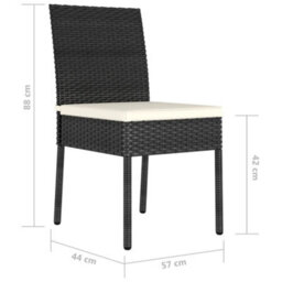 Vidaxl Garden Dining Chairs 2 Pcs Poly Rattan Black - thumbnail 6
