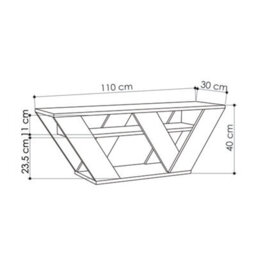 "Decortie Pipralla Modern Tv Stand Unit With Shelves For Up To 43"" Tvs Oak 110Cm" - thumbnail 3