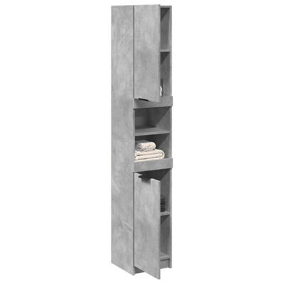 Walplus Bathroom Cabinet Concrete Grey 32X34X188.5 Cm Engineered Wood - image 1