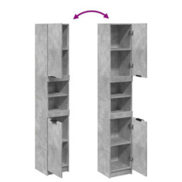 Walplus Bathroom Cabinet Concrete Grey 32X34X188.5 Cm Engineered Wood - thumbnail 7