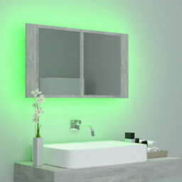 Berkfield Led Bathroom Mirror Cabinet Concrete Grey 80X12X45 Cm - thumbnail 5