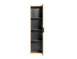 Impact Furniture Bathroom Wall Cabinet Tall Slim Storage Unit Oak Ribbed Tallboy Floating Furniture Adel - thumbnail 8