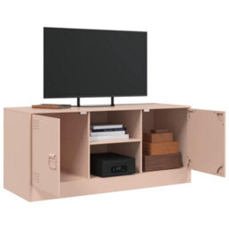 Berkfield Sturdy Tv Cabinet Pink 99X39X44 Cm Steel - thumbnail 5