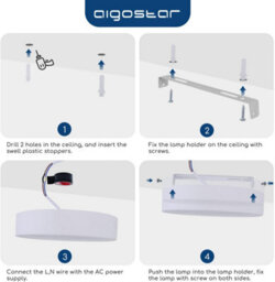Aigostar Ultra-Thin 18W Round Surface Mounted Led Ceiling Lights, 1980Lumen Warm White 3000K - thumbnail 5