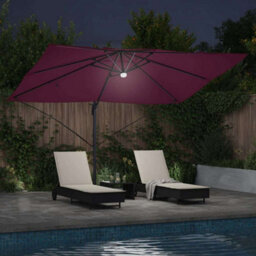 Berkfield Modern Cantilever Roma Parasol Red, Black 352 X 251 X 265 Cm - thumbnail 4