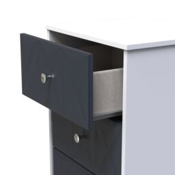 San Jose Ready Assembled Matt Indigo & White No Effect 5 Drawer Bedside Chest (H)1120mm (W)450mm (D)395mm - thumbnail 4