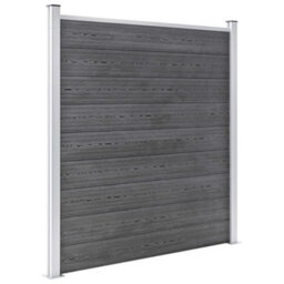 Berkfield Wpc Fence Set 9 Square + 1 Slanted 1657X186 Cm Grey - thumbnail 4