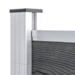 Berkfield Wpc Fence Set 9 Square + 1 Slanted 1657X186 Cm Grey - thumbnail 9