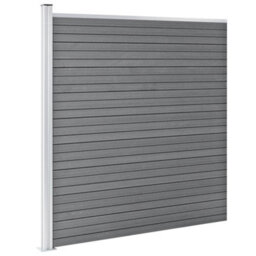 Berkfield Wpc Fence Set 9 Square + 1 Slanted 1657X186 Cm Grey - thumbnail 3