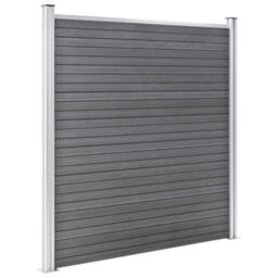 Berkfield Wpc Fence Set 9 Square + 1 Slanted 1657X186 Cm Grey - thumbnail 5