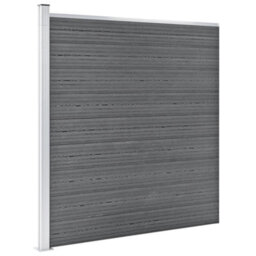 Berkfield Wpc Fence Set 9 Square + 1 Slanted 1657X186 Cm Grey - thumbnail 2