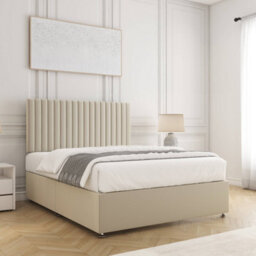 Bsspoke Brooke Divan Bed Set Cream Plush Velvet With 24Inch Panel Headboard No Drawers No Mattress In 3Ft 4Ft 4Ft6 5Ft 6Ft - thumbnail 3